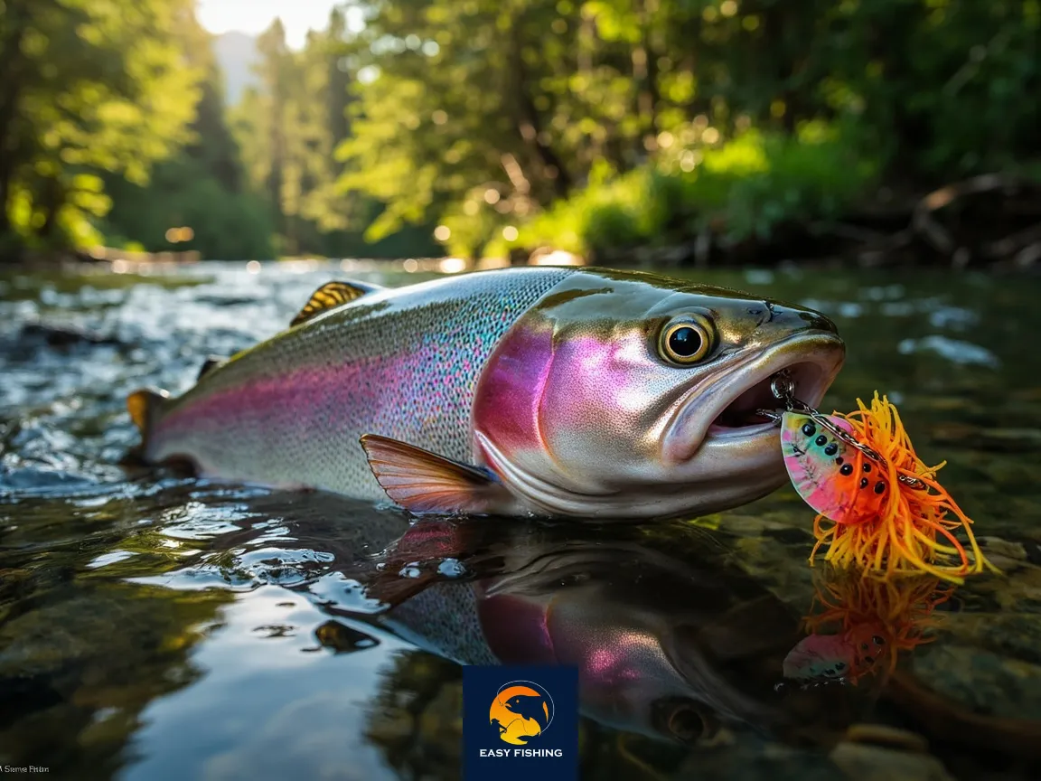 قزل‌آلای صید شده با خمیر پاورفیش