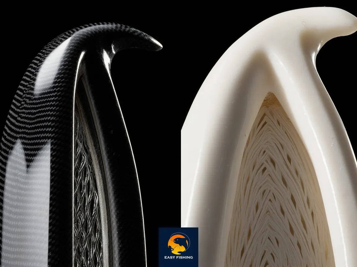 مقایسه ساختار داخلی و خمیدگی چوب کربن و فایبرگلاس