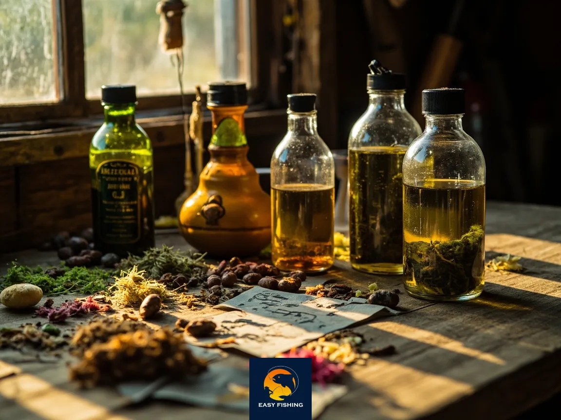 انواع روغن و افزودنی طعمه کنار هم