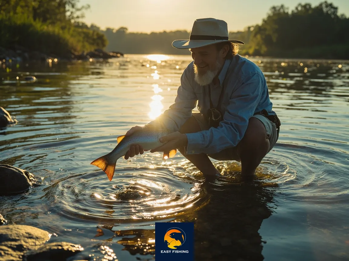 صید و رهاسازی ماهی توسط ماهیگیر مسئولیتپذیر ایرانی