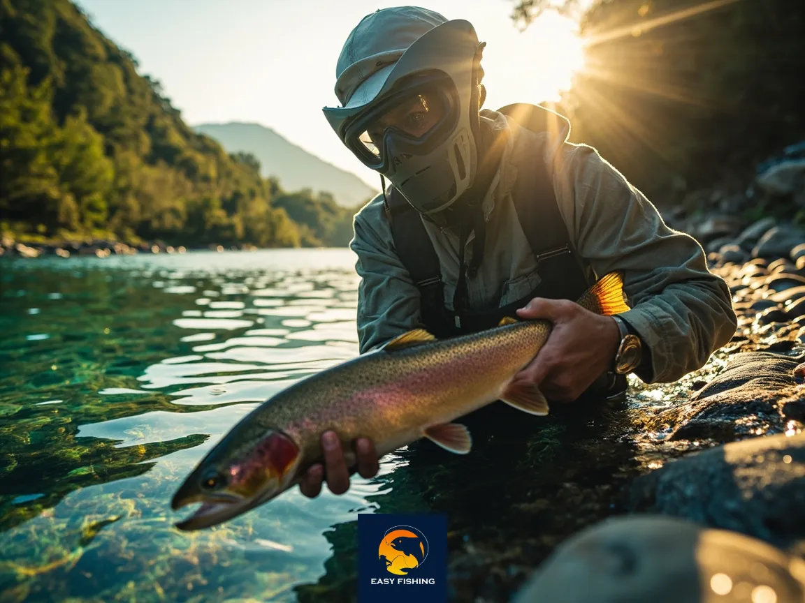 صید و رهاسازی قزل‌آلا فلای فیشینگ