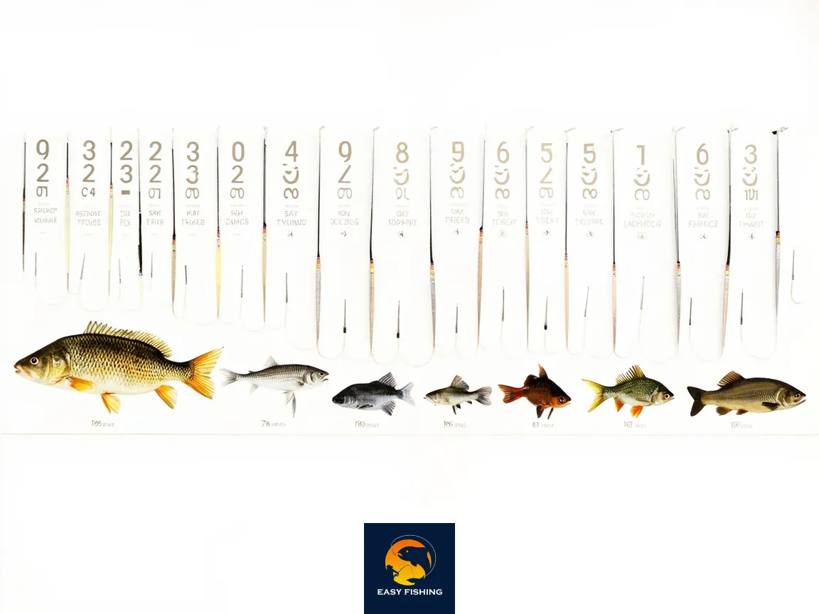 جدول سایز قلاب ماهیگیری و نمونه ماهی