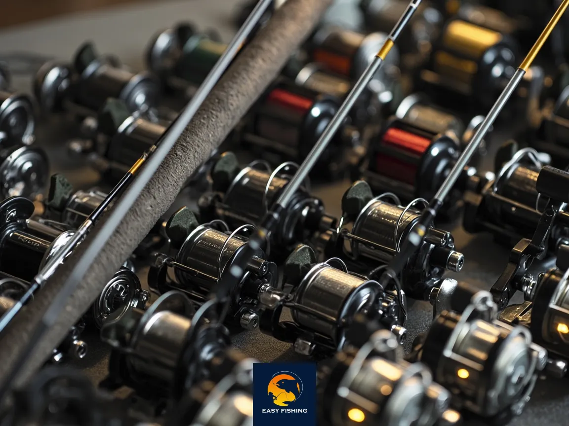 انواع چوب و چرخ ماهیگیری در کنار هم برای مقایسه