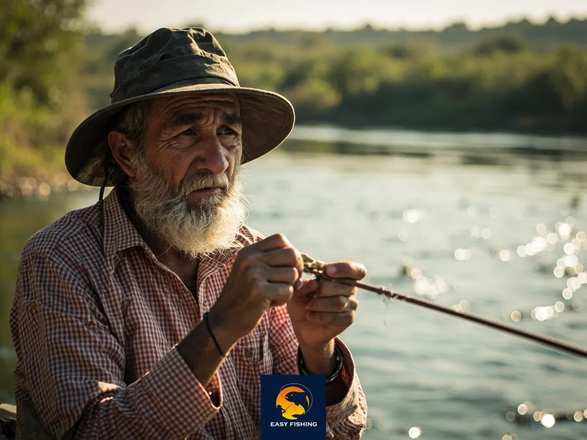 ماهیگیر حرفهای ایرانی در حال استفاده از طعمه نمک سود