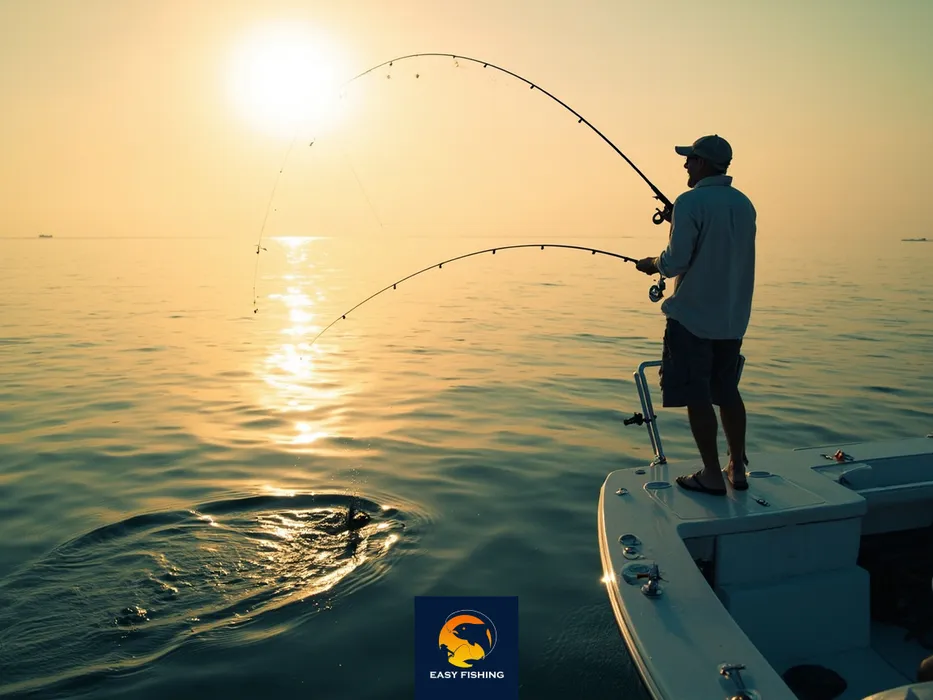 ماهیگیر در حال جیگینگ در خلیج فارس، لوازم جیگینگ حرفه‌ای