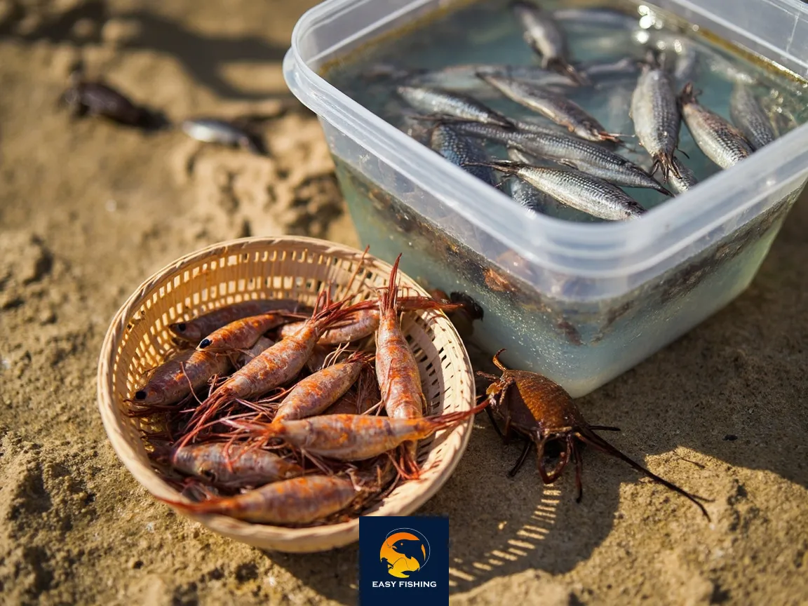 میگوی زنده، بچه ماهی دریایی و خرچنگ کوچک برای ماهیگیری در خلیج فارس