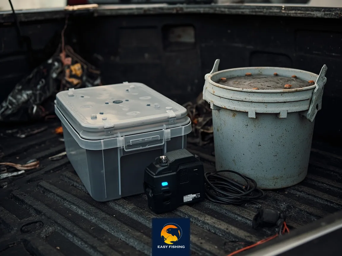 طمعهدان و پمپ هوا برای نگهداری طعمه زنده در ایران