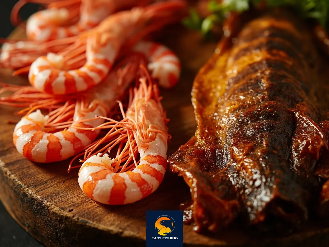 مقایسه طعمه میگو و ماهی نمک سود شده