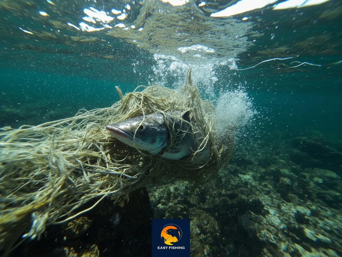حیوانات گرفتار در تور رهاشده در آب‌های ایران