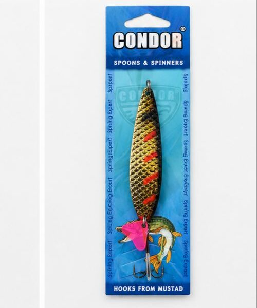 ✅قاشقک ماهیگیری برند کندور (condor) طلایی خط قرمز وزن 18گرمو طول 13 سانتی متر