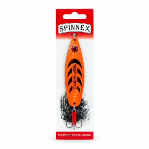 ✅قاشقک ماهیگیری برند اسپینکس (spinnex) نارنجی خط مشکی وزن 26گرم و طول 11 سانتی متر